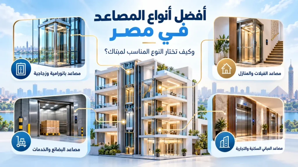 أفضل أنواع المصاعد في مصر وكيف تختار المصعد المناسب لمبناك